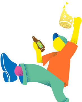 ビールを持っている男性のイラスト