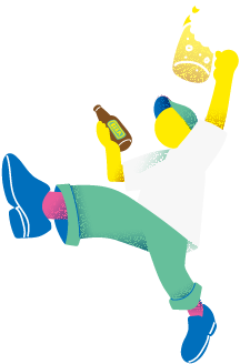 ビールを持っている男性のイラスト